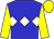 Blue, white triple diamonds, yellow sleeves, yellow cap