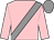 Pink, grey sash, pink cap grey sleeves,  cap