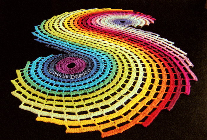 Радужная спираль крючком схема