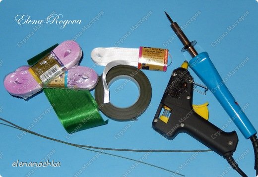Мастер-класс Флористика искусственная Моделирование конструирование Хризантема МК Ленты Проволока фото 2