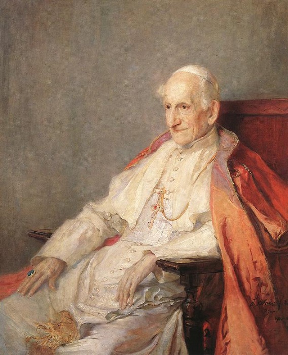 Его Святейшество, Папа римский Лев XIII, 1900 год). Автор: Филипп Алексис де Ласло.