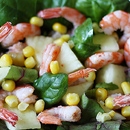 Салат с ананасом и креветками