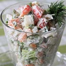 Мужской
салат с кальмарами