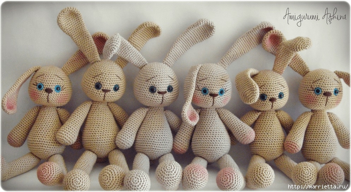 Амигурами. ЗАЙКИ крючком (700x382, 251Kb)