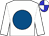 White, royal blue ball, white sleeves, blue and white quartered cap