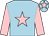 Light blue, pink star, sleeves and star on cap