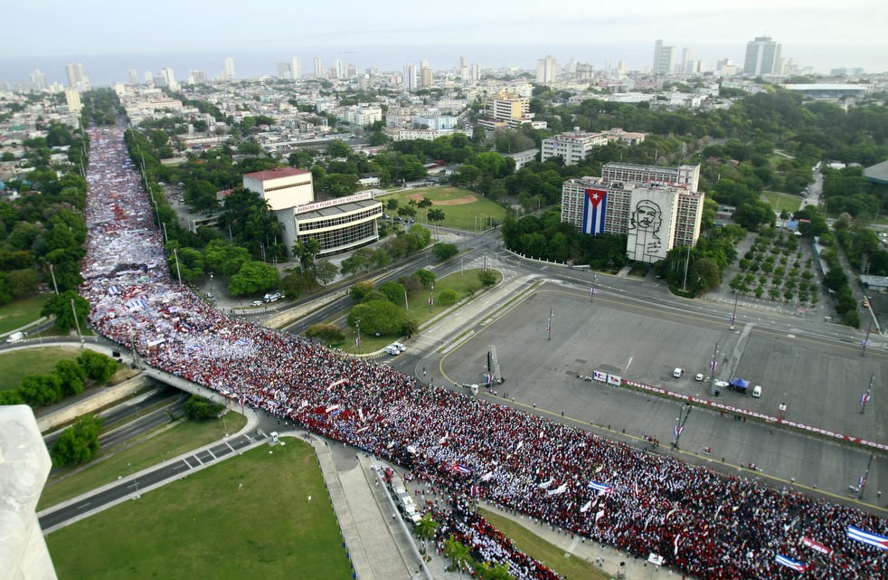 Первомайское шествие в Гаване, Куба