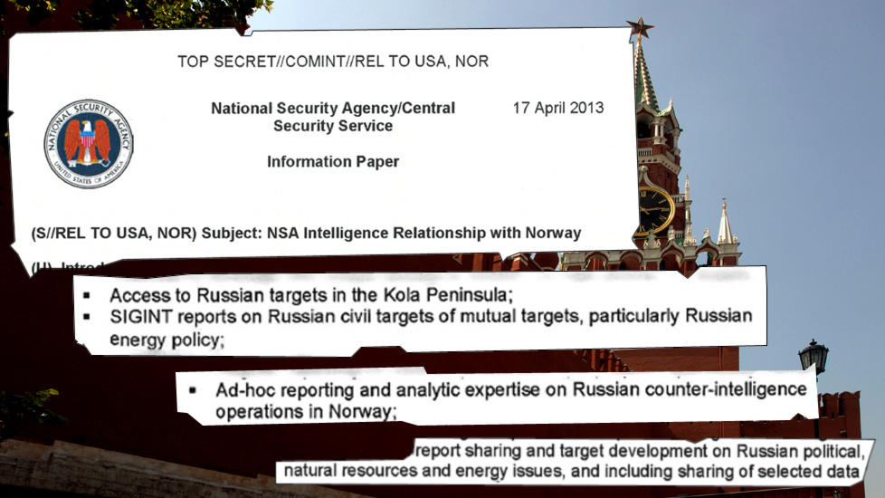 TOPPHEMMELIG: Notatet om E-tjenestens samarbeid med amerikanske NSA er skrevet 17. april i år. Der framgår det at de to etterretningstjenestene samarbeider svært tett om overvåkning av både militære og sivile «mål» i Russland. På bildet Kreml, Russlands politiske sentrum.