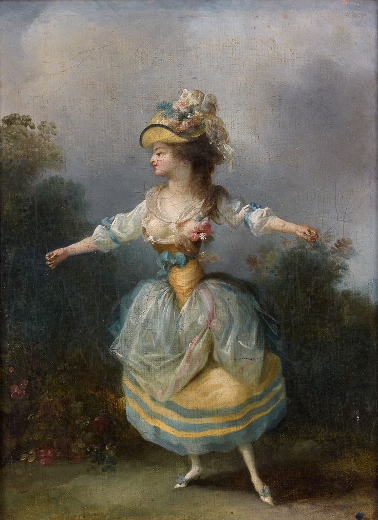 Jean-Frédéric Schall - Danseuse à la robe bleue et jaune - 23 x 32 cm, huile sur toile  © Studio Sébert Photographes