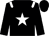 Black with white star, white epaulets, black sleeves, black cap