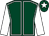 Dark green, white seams, sleeves and star on cap