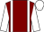 Maroon, white braces, white sleeves, white cap