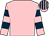 Pink, dark blue hooped sleeves, striped cap