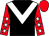 Black, white chevron, white stars on red sleeves, red cap