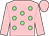 Pink, light green spots, pink sleeves & cap