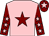 Pink, maroon star, maroon sleeves, pink stars, maroon cap, pink star