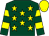 Dark green, yellow stars, hooped sleeves, yellow cap