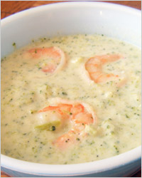 Сырно-креветочный суп