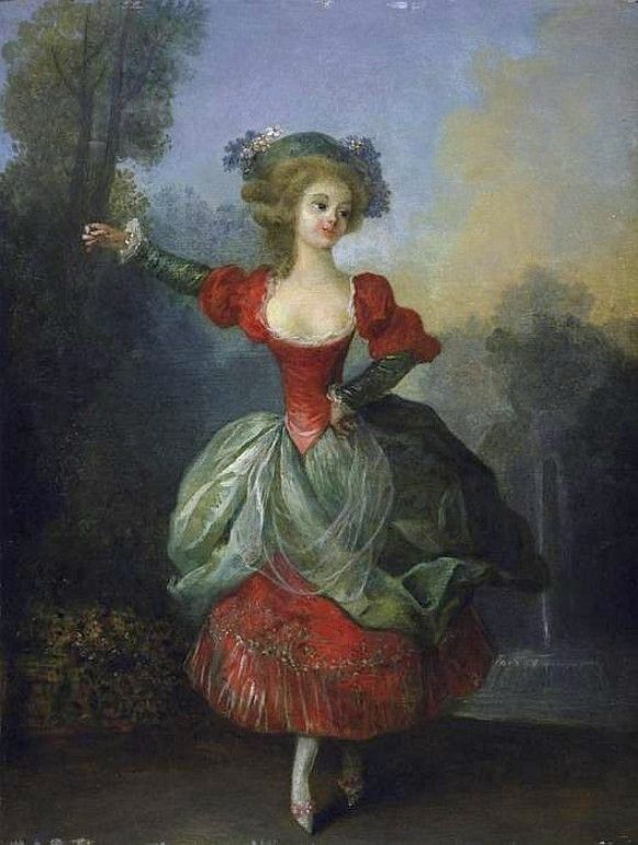 The Athenaeum - Dancer in Front of a Fountain in a Park (Jean-Frédéric Schall - ) Owner/Location:  Private collection Dates: Date unknown Dimensions: Height: 32 cm (12.6 in.), Width: 24 cm (9.45 in.) Medium:  Painting - oil on panel