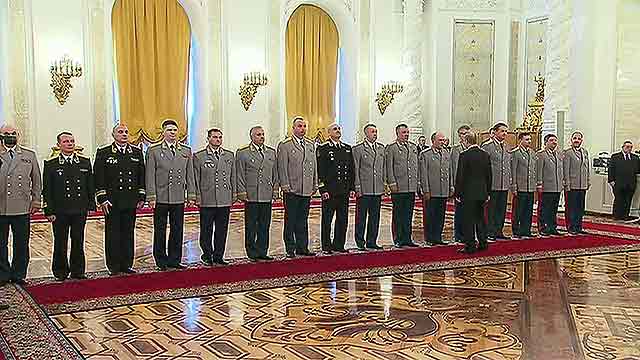 На церемонии представления высших офицеров в Кремле