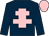 Dark blue, pink cross of lorraine and cap