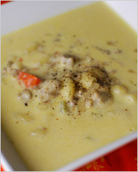 Суп из языка с сыром