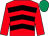 Red & black chevrons, red sleeves, emerald green cap