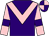 Purple, pink chevron, pink sleeves, purple armlets, purple and pink quartered cap