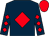 Dark blue, red diamond, diamonds on sleeves, red cap