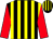 Black and yellow stripes, red sleeves