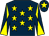Dark blue, yellow stars, diabolo on sleeves and star on cap
