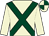 Beige, dark green cross belts, quartered cap