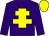 Purple, yellow cross of lorraine, yellow cap