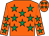 Orange, emerald green stars