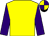 Yellow, purple sleeves, quartered cap