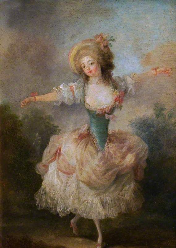 The Athenaeum - A Dancer with Arms Outstretched (Jean-Frédéric Schall - ) Owner/Location:  Waddesdon Manor (National Trust, UK) (United Kingdom)      Dates: circa 1775-1790 Artist age: Approximately 38 years old. Dimensions: Height: 31.5 cm (12.4 in.), Width: 24 cm (9.45 in.)