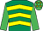Emerald green & yellow chevrons, emGreen sleeves, emGreen cap, yellow stars