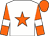 White, orange star, orange sleeves, white armlets, orange cap