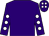 Purple, white spots on sleeves and cap