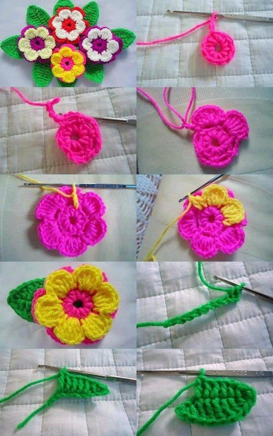 crochet flowers tutorial @Af's 18/3/13