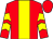 Red, yellow panel, yellow chevrons on sleeves, red cap