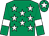 Emerald green, white stars, armlets and star on cap