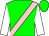 Green, pink sash and cap, white sleeves, GREEN CAP