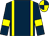 Dark blue, yellow braces & armlet, quartered cap