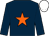 Dark blue, orange star, dark blue sleeves, white cap