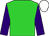 Lime green, purple sleeves, white cap