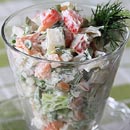 Мужской салат с кальмарами