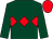Dark green, red triple diamond, red cap