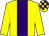 yellow, purple panel, checked cap
