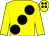Yellow, large black spots & spots on cap